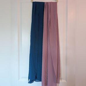 Voile Chic Set Of 2 Premium Chiffon Hijabs Pink Blue Modest Head Wrap Scarves